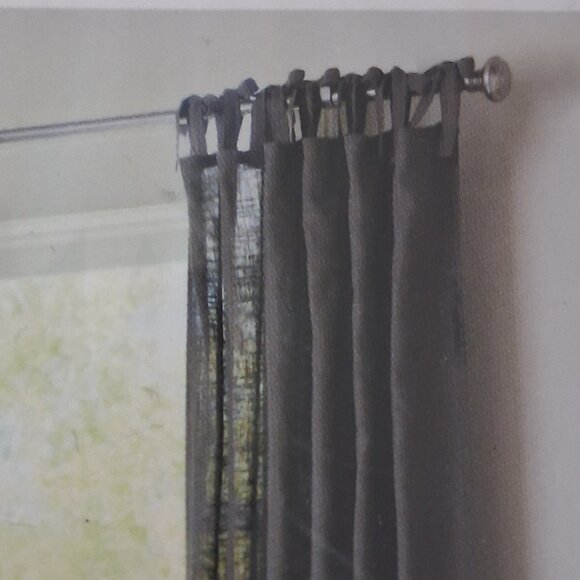 Allen+Roth Set of 2 Solid Gray Light Filtering Curtain Panels 50"x84" - Picture 7 of 11
